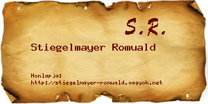 Stiegelmayer Romuald névjegykártya